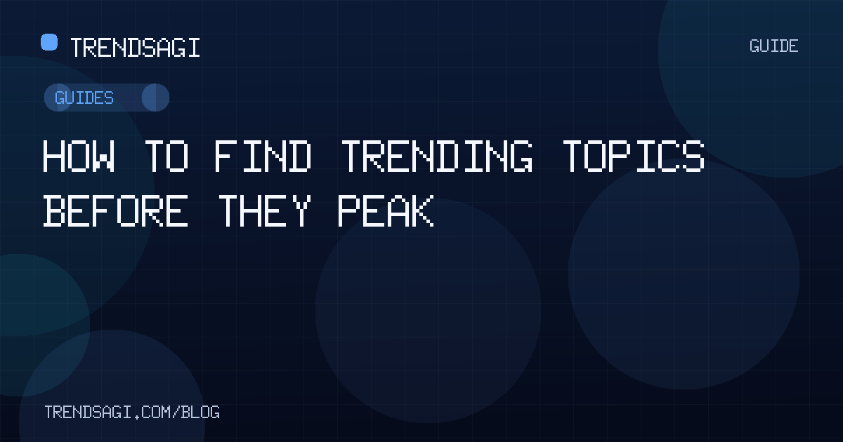 Guides: How to Find Trending Topics Before They Peak